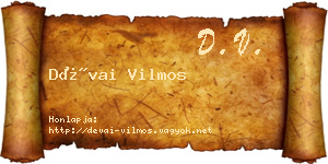 Dévai Vilmos névjegykártya